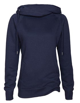 Ladies Funnel Neck Hooded Sweatshirt
