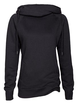 Ladies Funnel Neck Hooded Sweatshirt
