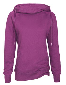 Ladies Funnel Neck Hooded Sweatshirt