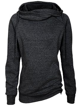 Ladies Funnel Neck Hooded Sweatshirt