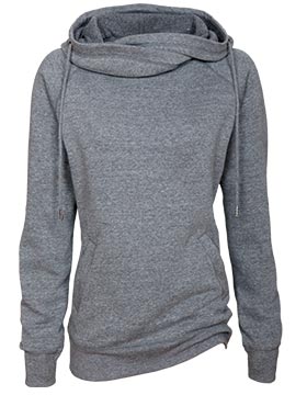 Ladies Funnel Neck Hooded Sweatshirt