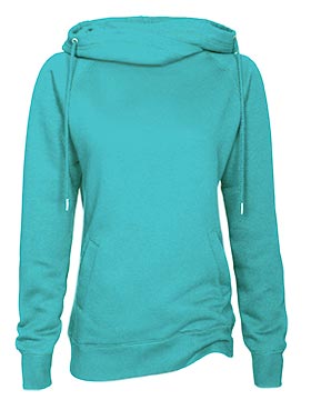 Ladies Funnel Neck Hooded Sweatshirt