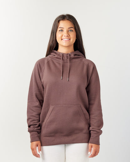 Ladies Scuba Neck Hooded Sweatshirt