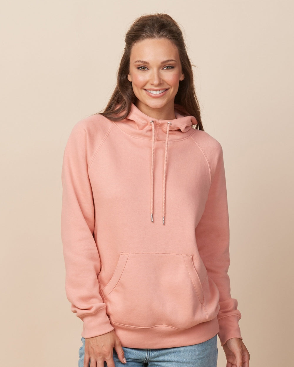 Ladies Scuba Neck Hooded Sweatshirt