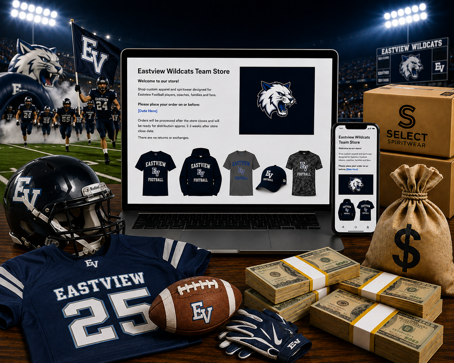 Football team fundraising with custom apparel