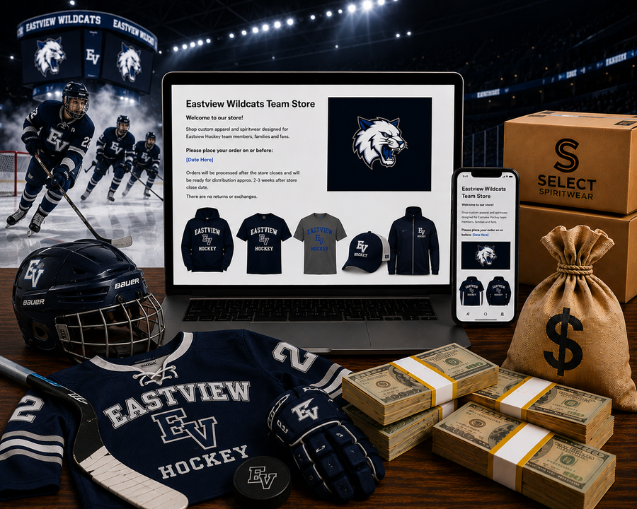 Hockey team fundraising with custom apparel