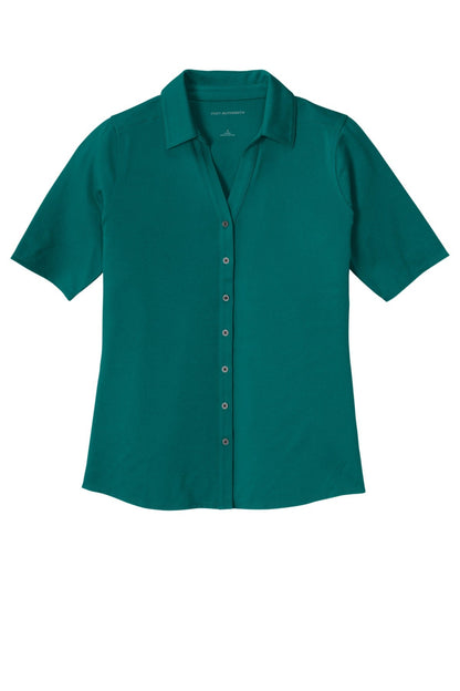 Ladies City Stretch Full Button Polo