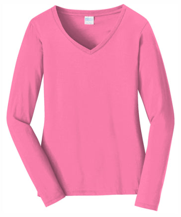 Ladies Fan Favorite V-Neck Long Sleeve T