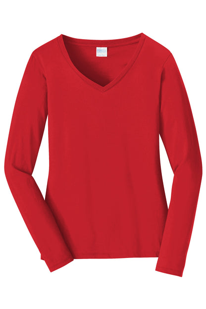Ladies Fan Favorite V-Neck Long Sleeve T