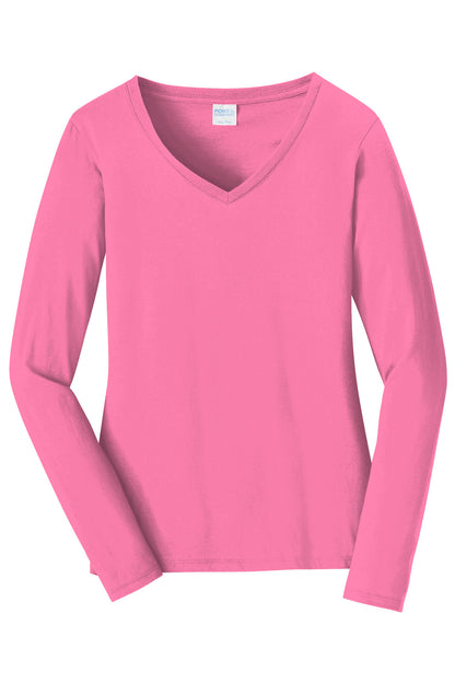 Ladies Fan Favorite V-Neck Long Sleeve T