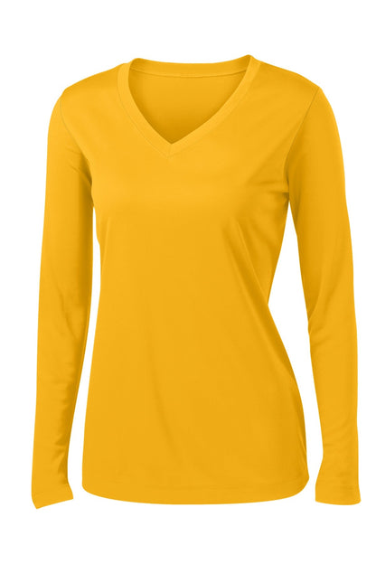Ladies Long Sleeve V-Neck Performance T-shirt