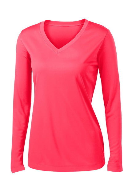 Ladies Long Sleeve V-Neck Performance T-shirt