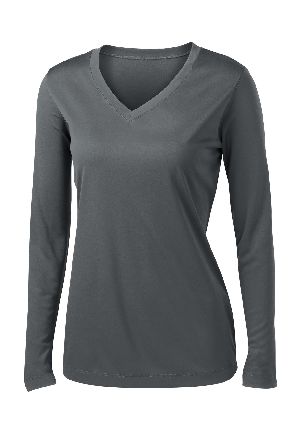 Ladies Long Sleeve V-Neck Performance T-shirt