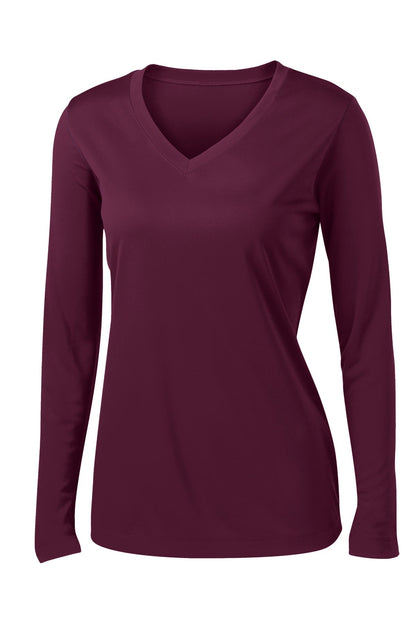 Ladies Long Sleeve V-Neck Performance T-shirt