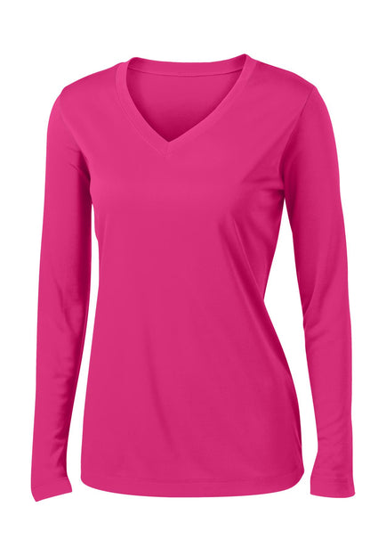 Ladies Long Sleeve V-Neck Performance T-shirt