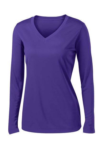 Ladies Long Sleeve V-Neck Performance T-shirt
