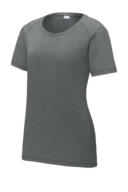 Ladies Tri-Blend Wicking Scoop Neck Raglan Tee