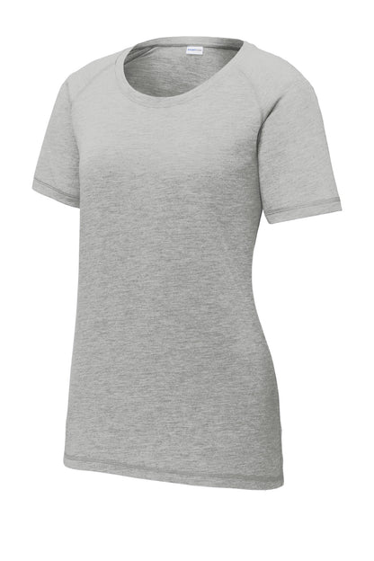 Ladies Tri-Blend Wicking Scoop Neck Raglan Tee