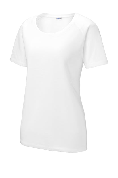 Ladies Tri-Blend Wicking Scoop Neck Raglan Tee