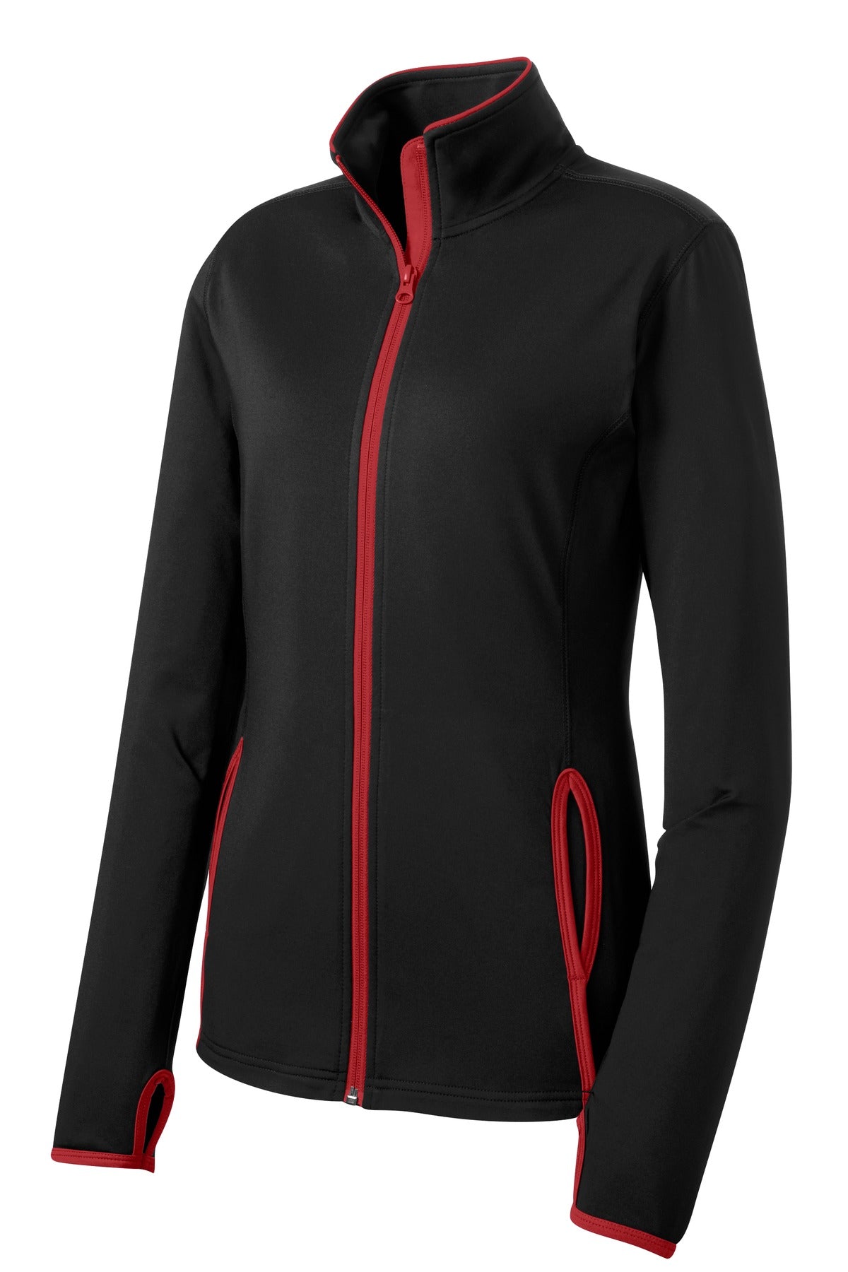 Ladies Stretch Full-Zip Contrast Performance