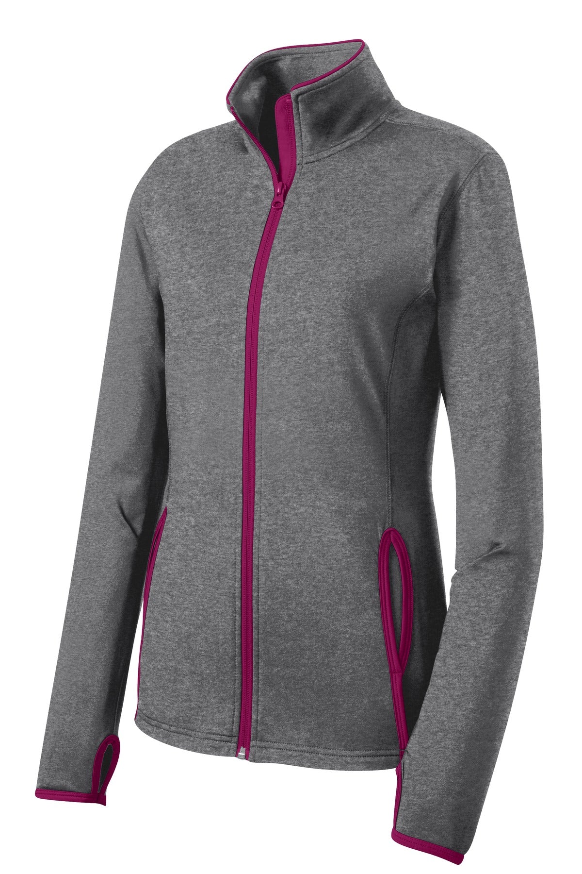 Ladies Stretch Full-Zip Contrast Performance