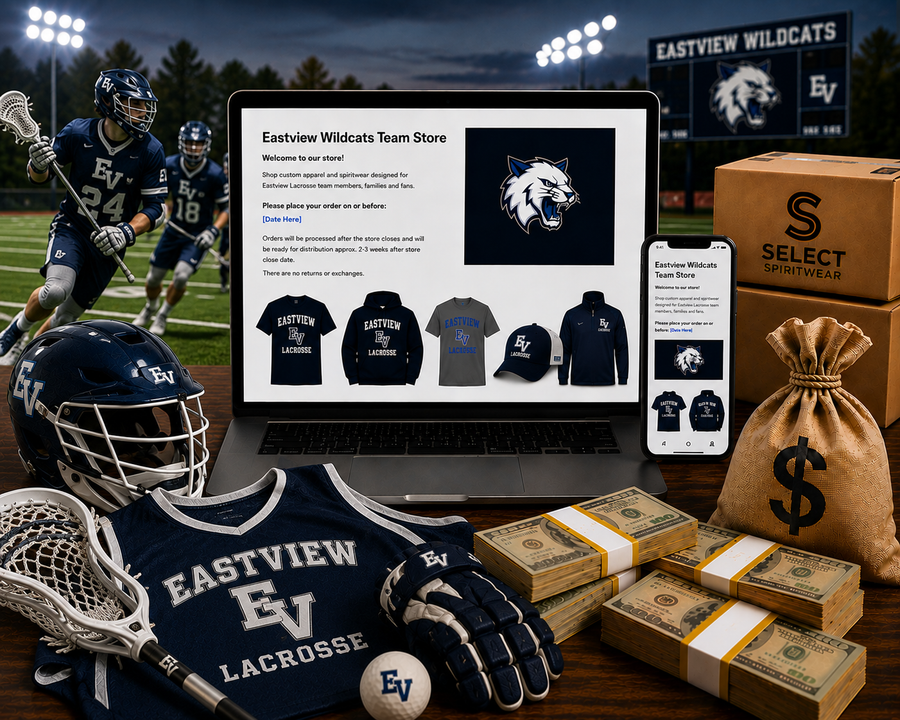 Lacrosse team fundraising with custom apparel