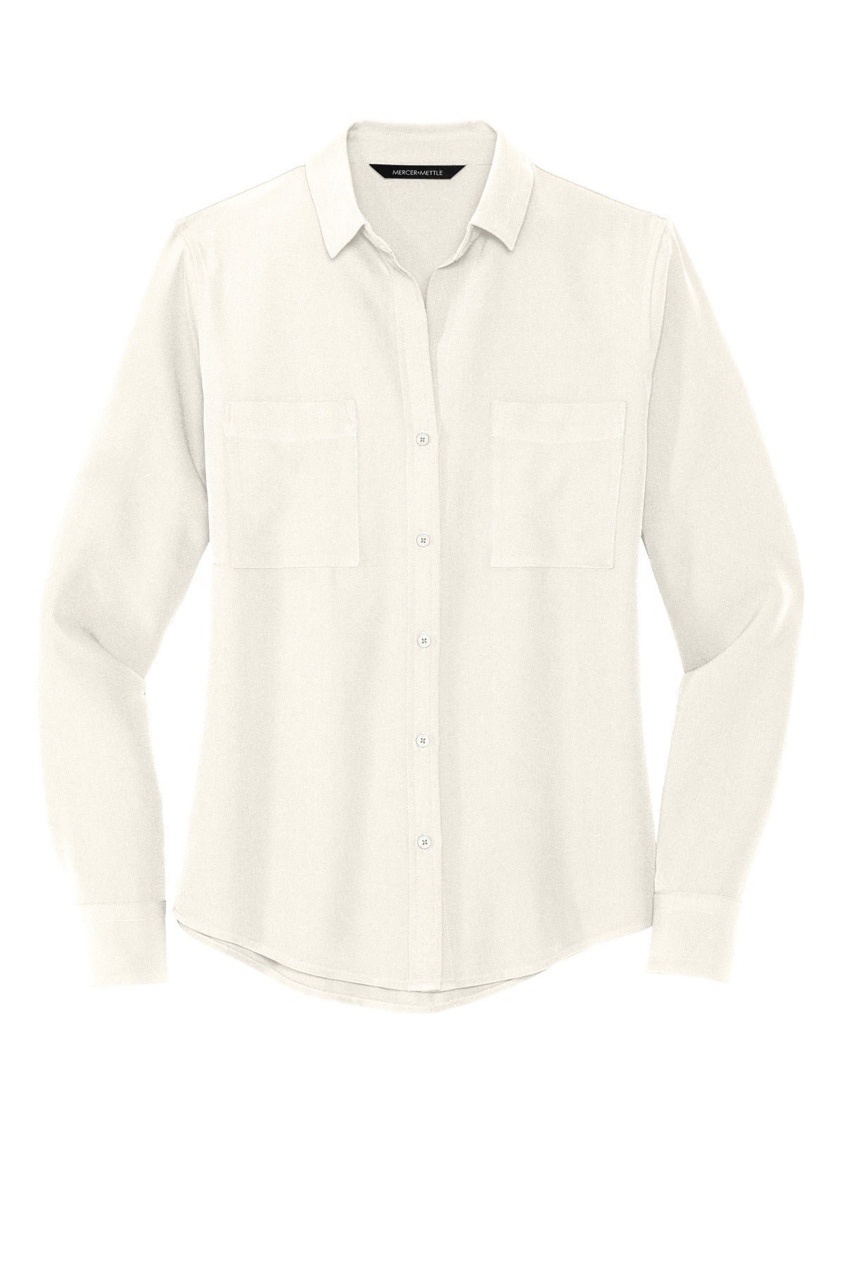 Ladies Long Slv Stretch Crepe Camp Shirt