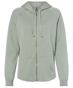 Ladies Wave Wash Full-Zip Hooded Sweatshirt