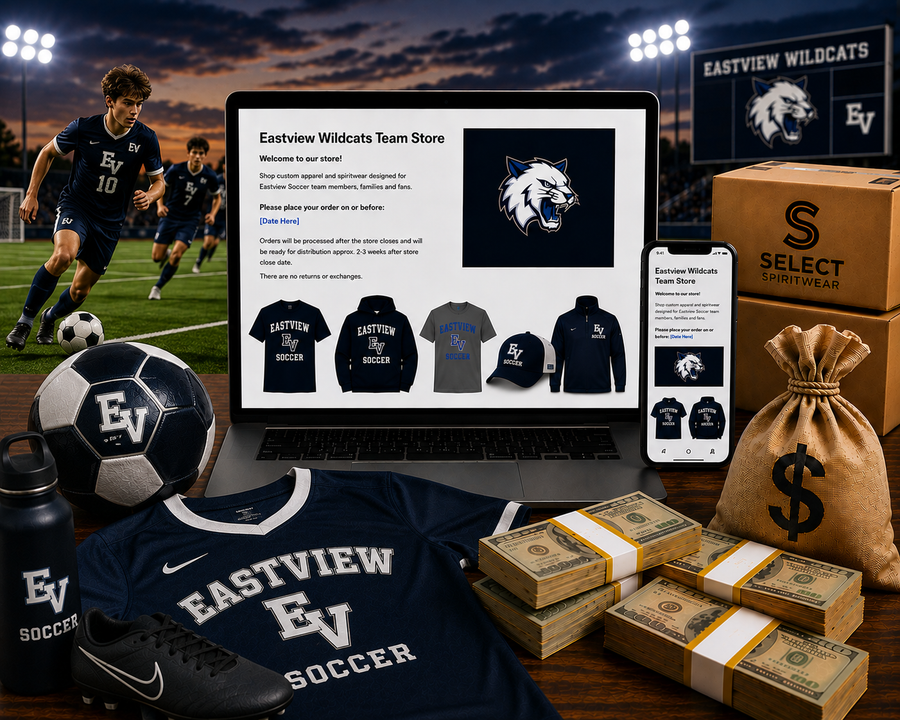 Soccer team fundraising with custom apparel