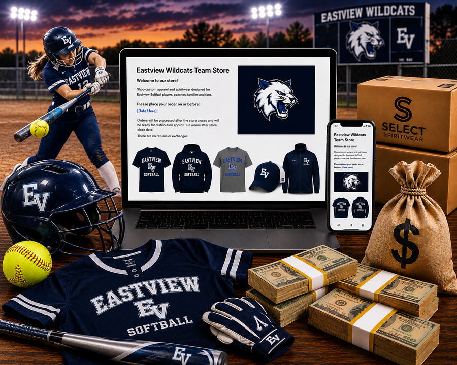 Softball team fundraising with custom apparel