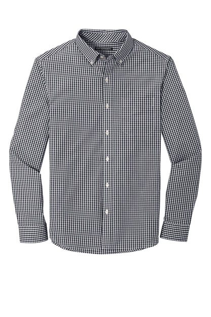 Broadcloth Gingham Long Sleeve Button Down Shirt