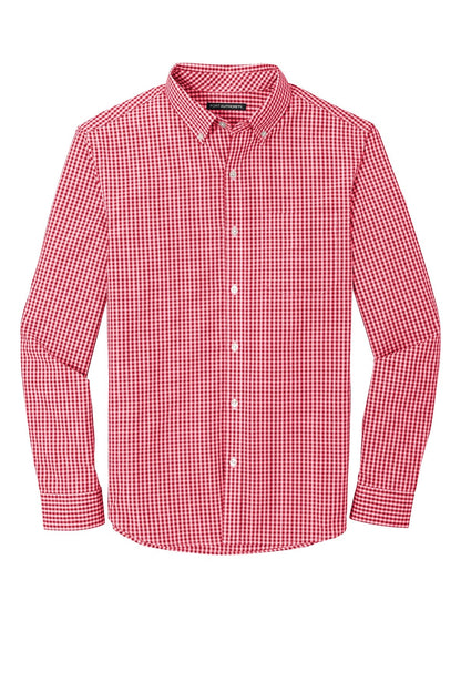 Broadcloth Gingham Long Sleeve Button Down Shirt