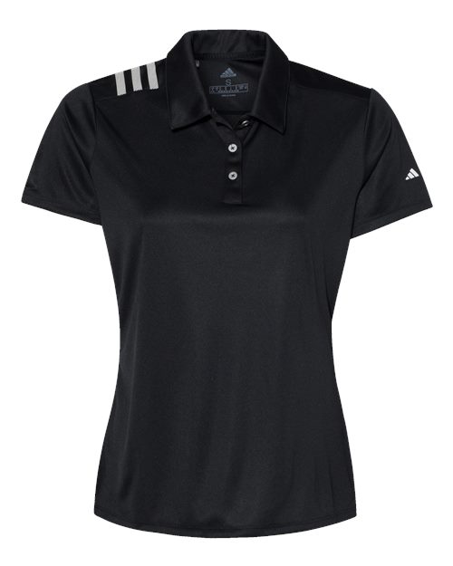 Ladies Adidas 3 Stripe Shoulder Polo Shirt