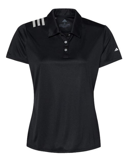 Ladies Adidas 3 Stripe Shoulder Polo Shirt