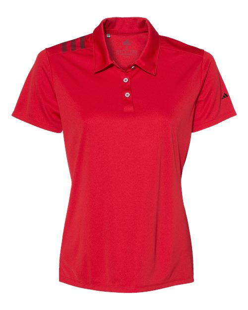 Ladies Adidas 3 Stripe Shoulder Polo Shirt