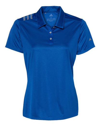Ladies Adidas 3 Stripe Shoulder Polo Shirt