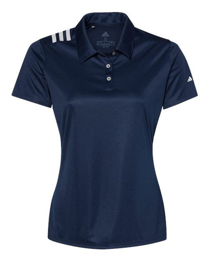 Ladies Adidas 3 Stripe Shoulder Polo Shirt