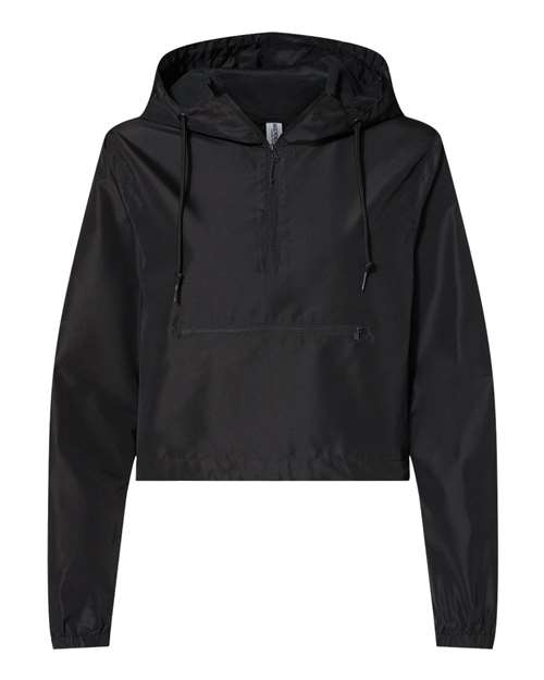 Ladies Lightweight 1/4 Zip Cropped Windbreaker