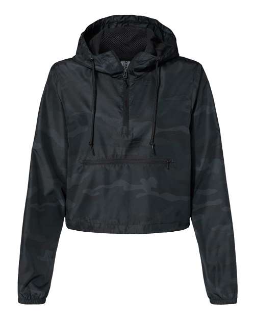 Ladies Lightweight 1/4 Zip Cropped Windbreaker