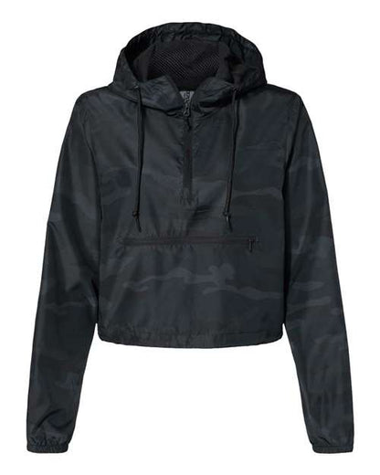 Ladies Lightweight 1/4 Zip Cropped Windbreaker