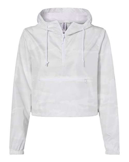 Ladies Lightweight 1/4 Zip Cropped Windbreaker