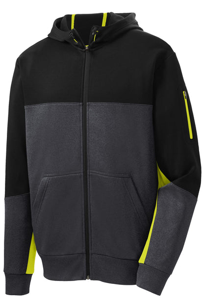 Sport-Tek Colorblock Full-Zip Hooded Jacket