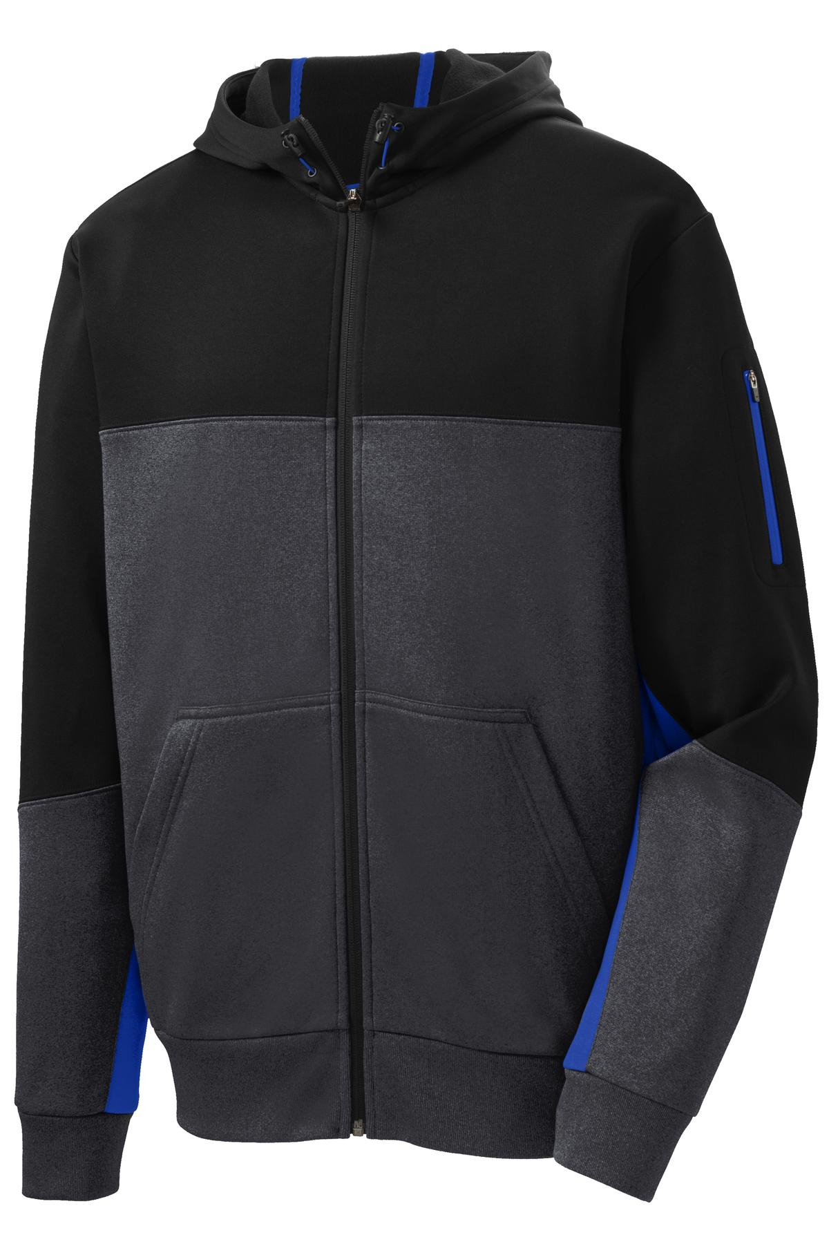 Sport-Tek Colorblock Full-Zip Hooded Jacket