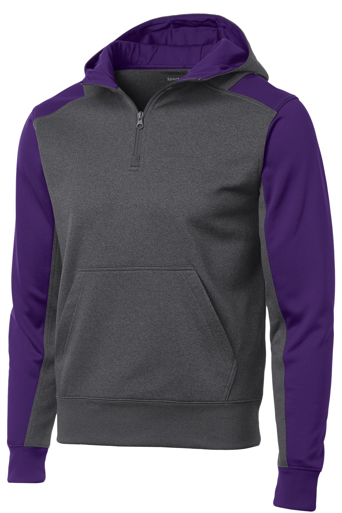 Performance Sport-Tek Colorblock 1/4 Zip Hooded Sweatshirt